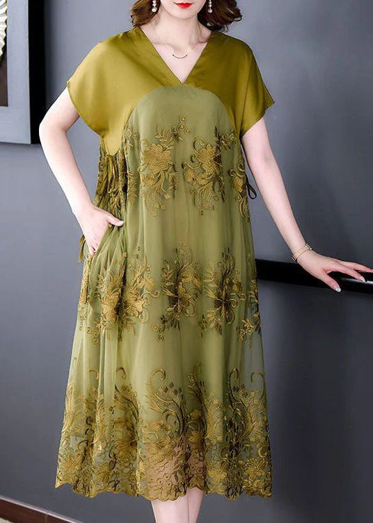 Light Green Patchwork Tulle Party Dress Embroideried Summer Tunics Occasion special