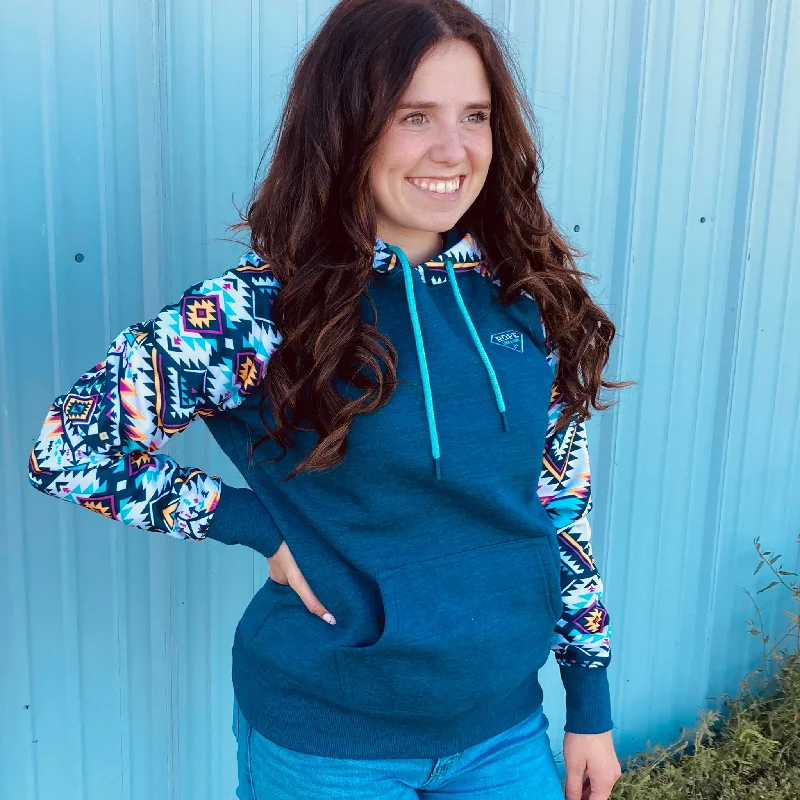 Hooey Women's Rope Like A Girl Aztec Hoodie Hoodie with Hidden Zipper Minimalist Clean Hooey Women's Rope Like A Girl Aztec Hoodie Hoodie with Hidden Zipper Minimalist Clean