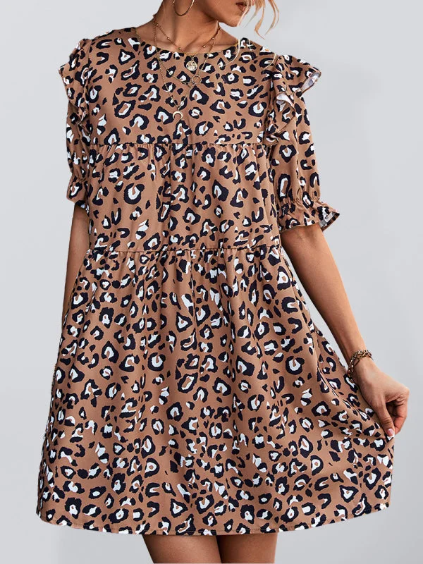 Elegant Vintage Leopard Print Dress Tunics Review highly