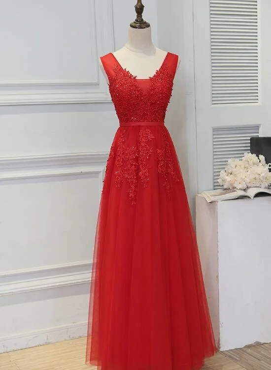 Beautiful Red Tulle V-neckline Long Party Dress , Red Tulle Party Dress, Handmade Formal Gowns Tunics Yoga stretchy Beautiful Red Tulle V-neckline Long Party Dress , Red Tulle Party Dress, Handmade Formal Gowns Tunics Yoga stretchy