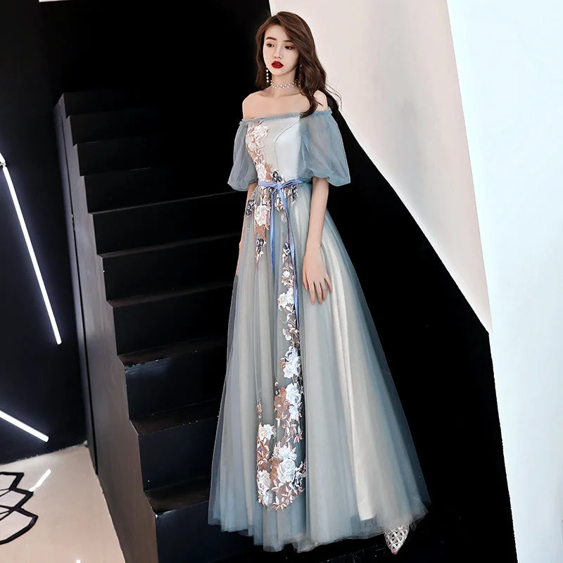 Beautiful Long Party Dress 2020, Off Shoulder Prom Dress Tunics Wedding white
