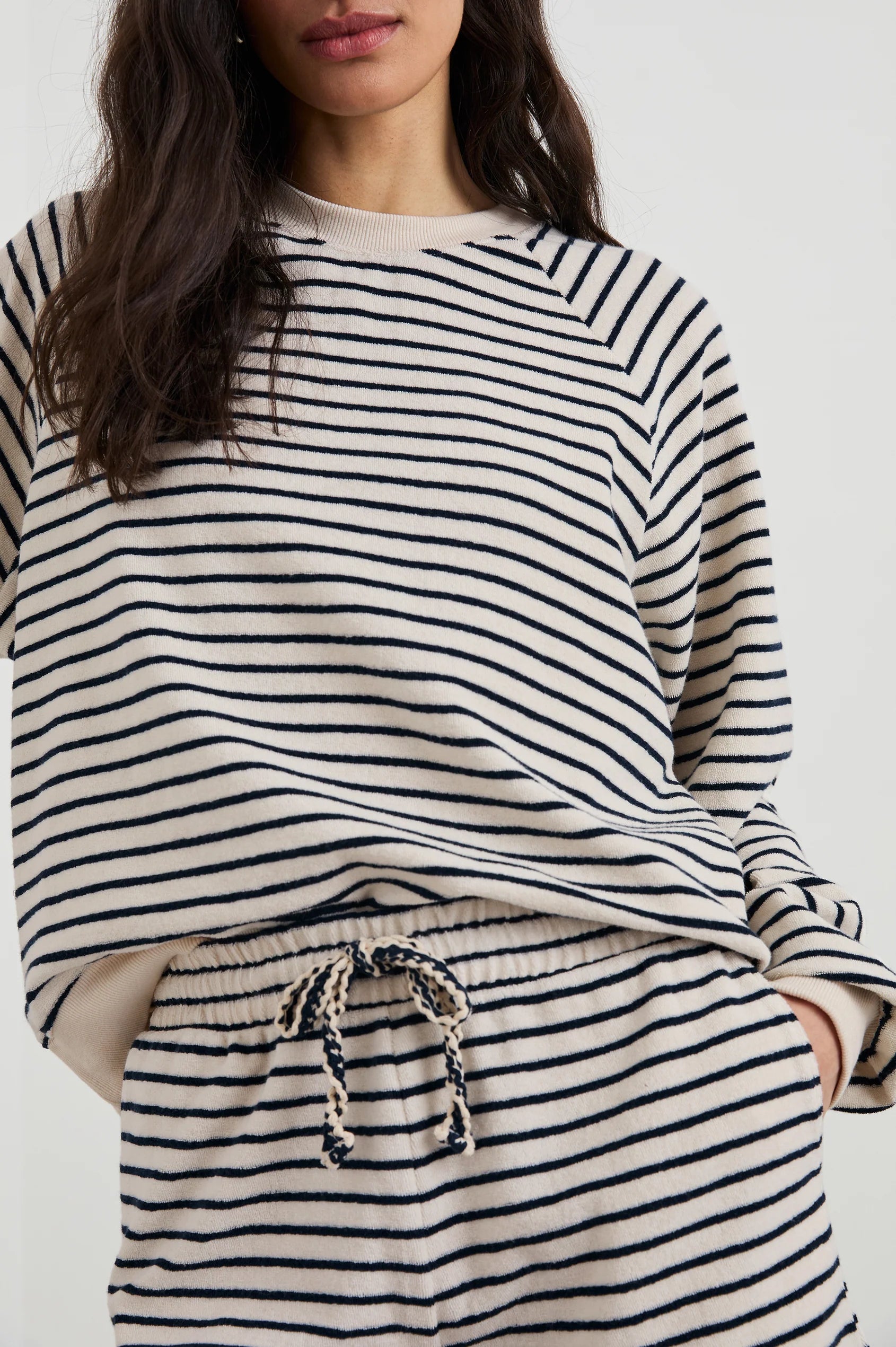 Rails - Theron Terry Towel Sweatshirt Hoodie with Hem Elastic Stretchable Comfortable Rails - Theron Terry Towel Sweatshirt Hoodie with Hem Elastic Stretchable Comfortable