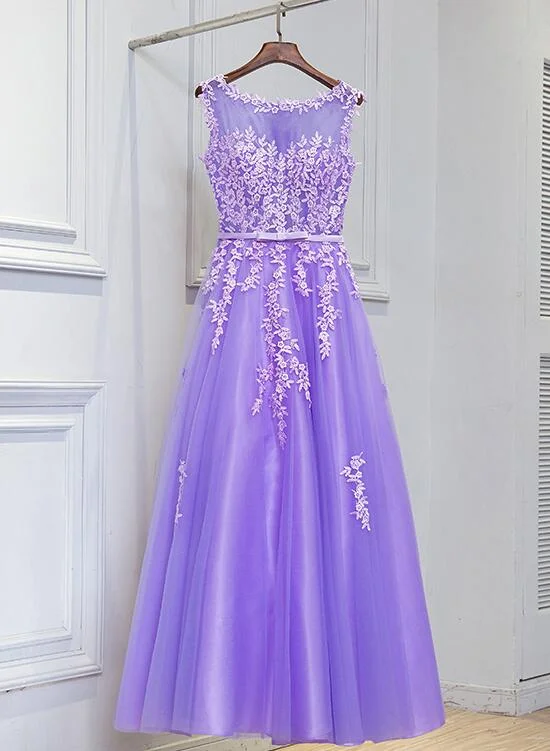 Lovely Light Purple Round Neckline Floor Length Party Dress, Prom Dress , Beautiful Formal Gowns Tunics Travel practical Lovely Light Purple Round Neckline Floor Length Party Dress, Prom Dress , Beautiful Formal Gowns Tunics Travel practical