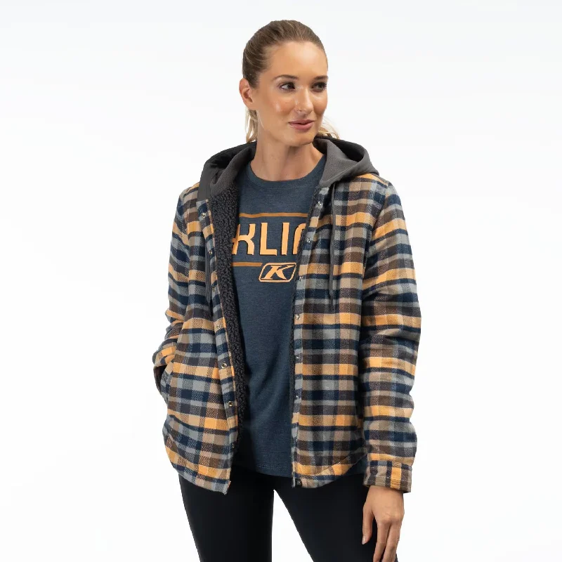 Klim Big Sky Fleece Lined Flannel Hoodie Hoodie with Rhinestones Sparkly Elegant