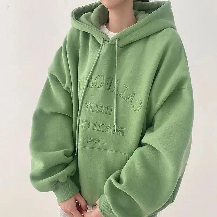 Casual Lettered Hoodie Hoodie with Full-Zip Functional Layering