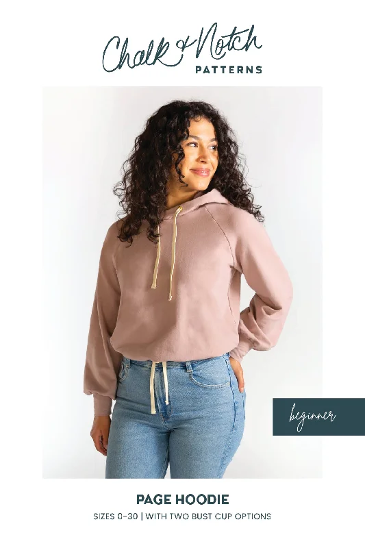 Page Hoodie - Sewing Pattern | Chalk and Notch Patterns Hoodie with Patch Decorative Personalized Page Hoodie - Sewing Pattern | Chalk and Notch Patterns Hoodie with Patch Decorative Personalized