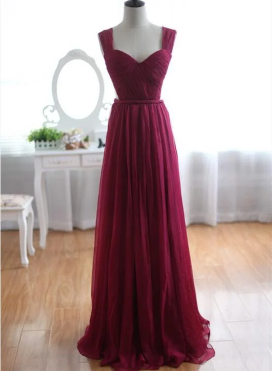 Charming Burgundy Chiffon Long Formal Dress,Pretty Party Dress, Formal Dress Tunics Travel practical Charming Burgundy Chiffon Long Formal Dress,Pretty Party Dress, Formal Dress Tunics Travel practical