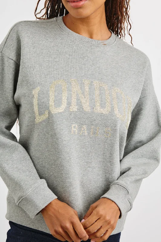 The Varsity Sweatshirt - London Glitter Hoodie with Hem Ribbing Snug Secure