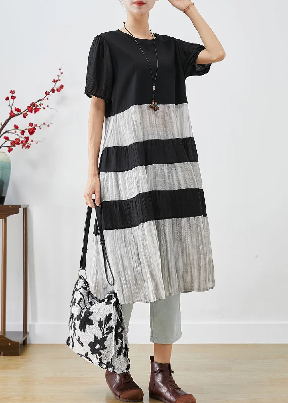 Handmade Black Exra Large Hem Patchwork Cotton Party Dress Summer Tunics Bridal satin Handmade Black Exra Large Hem Patchwork Cotton Party Dress Summer Tunics Bridal satin