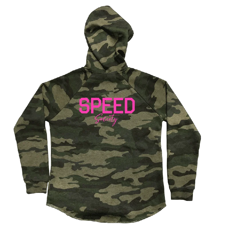Womens Stampd Camo Sweatshirt Hooded Sweatshirt Casual Wear Street Style