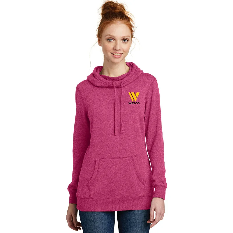 District ® Women’s Lightweight Fleece Hoodie - DM493 Hoodie with Color Block Contrast Stylish District ® Women’s Lightweight Fleece Hoodie - DM493 Hoodie with Color Block Contrast Stylish