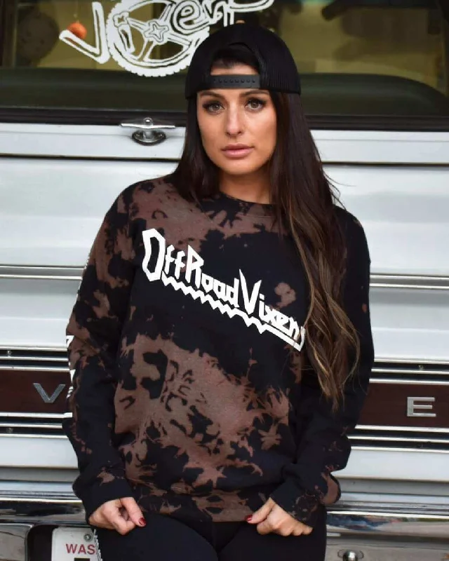 Heavy Metal Crystal Dye Crew Sweatshirt Hoodie with Drawstring Waist Adjustable Fitted Heavy Metal Crystal Dye Crew Sweatshirt Hoodie with Drawstring Waist Adjustable Fitted