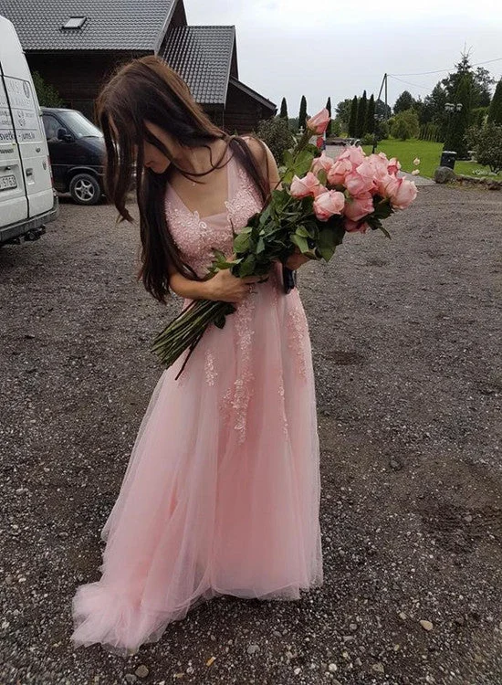 Beautiful Pink Tulle Handmade Party Dress, Lovely Prom Dresses Pleated Skirt Elegant Beautiful Pink Tulle Handmade Party Dress, Lovely Prom Dresses Pleated Skirt Elegant