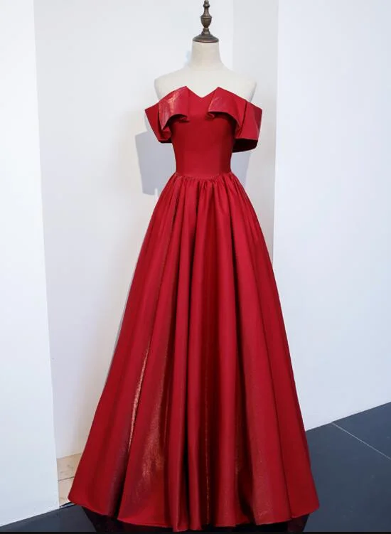Red Satin Long Party Dress, A-line Formal Dress 2021, Evening Dress Tunics Sale discount Red Satin Long Party Dress, A-line Formal Dress 2021, Evening Dress Tunics Sale discount