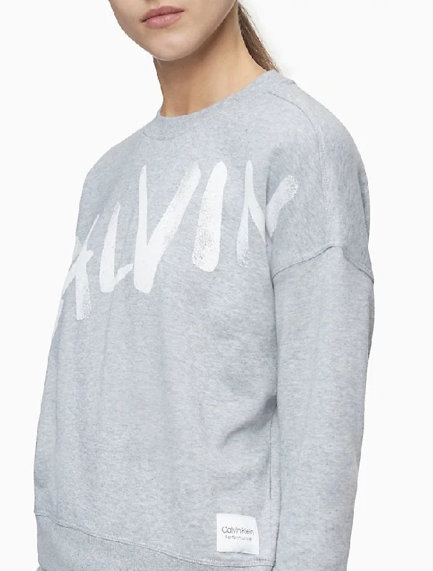 Calvin Klein Performance Brush Logo Crewneck Sweatshirt Hoodie with Emblem Brand Identity Calvin Klein Performance Brush Logo Crewneck Sweatshirt Hoodie with Emblem Brand Identity