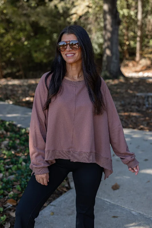 Dreamy Chocolate Oversized Sweatshirt Hoodie with Oversized Fit Loose Comfortable