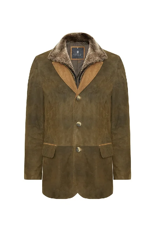 Giovanni Men's Winter Jacket with Shearling Collar - Safari Anorak Shell Jacket Lightweight Jacket Giovanni Men's Winter Jacket with Shearling Collar - Safari Anorak Shell Jacket Lightweight Jacket