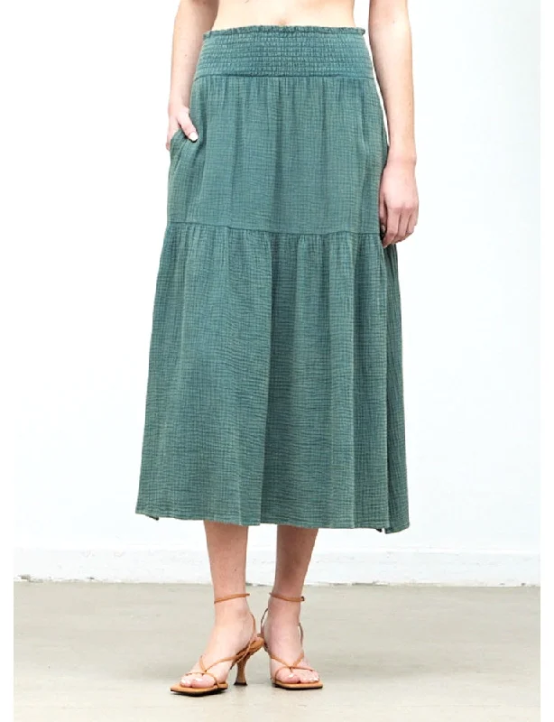 Split Side Gauze Skirt wool skirt sturdy