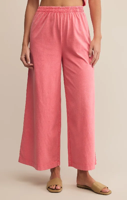 Z Supply Scout Jersey Flare Pant- Sunset Pink Relaxed Lounge Trousers