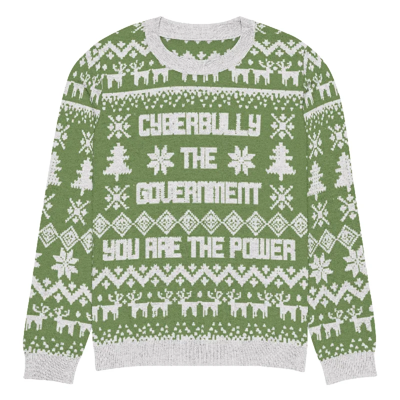 Cyberbully the Government Knitted Ugly Christmas sweater Wool Sweater Cotton Sweater Cashmere Sweater Cyberbully the Government Knitted Ugly Christmas sweater Wool Sweater Cotton Sweater Cashmere Sweater