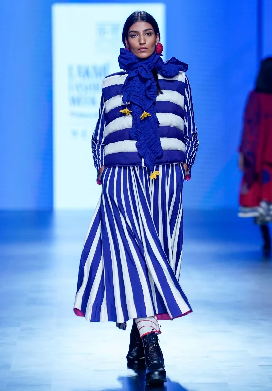 Navy white striped jacket and dress Elasticated Jacket Padded Jacket Insulated Jacket Navy white striped jacket and dress Elasticated Jacket Padded Jacket Insulated Jacket