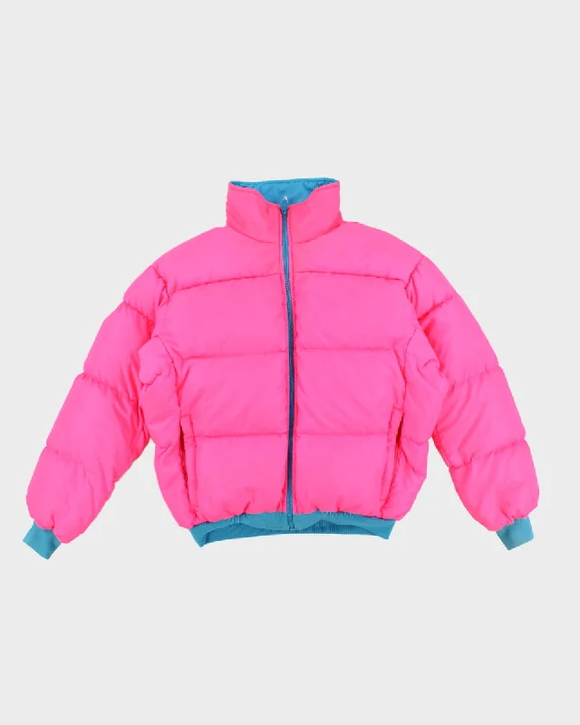 Vintage Columbia Reversible Pink/Blue Puffer Jacket - L Chenille Jacket Brocade Jacket Lace Jacket