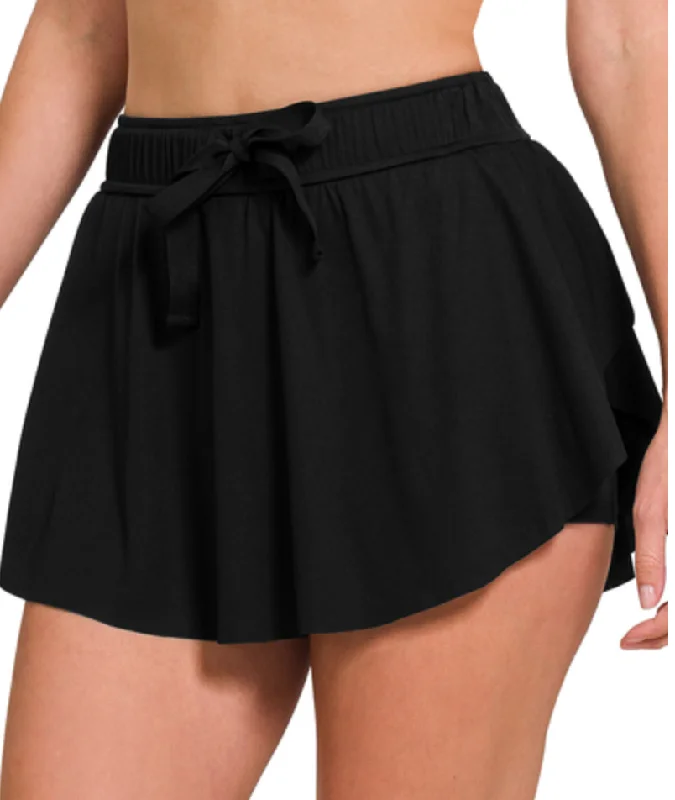 Ruffle Hem Tennis Skirt leather skirt sleek