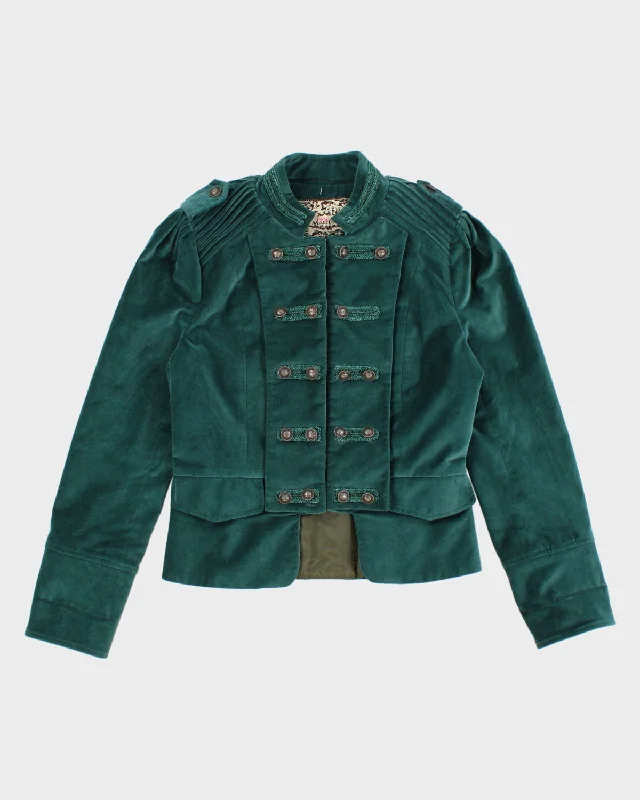 Darling Turquoise Button Detailed Jacket - XS - S Zippered Jacket Buttoned Jacket Snapped Jacket Darling Turquoise Button Detailed Jacket - XS - S Zippered Jacket Buttoned Jacket Snapped Jacket