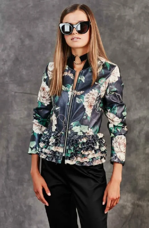 Lady Layer Jacket Zip Front Button Front Snap Front