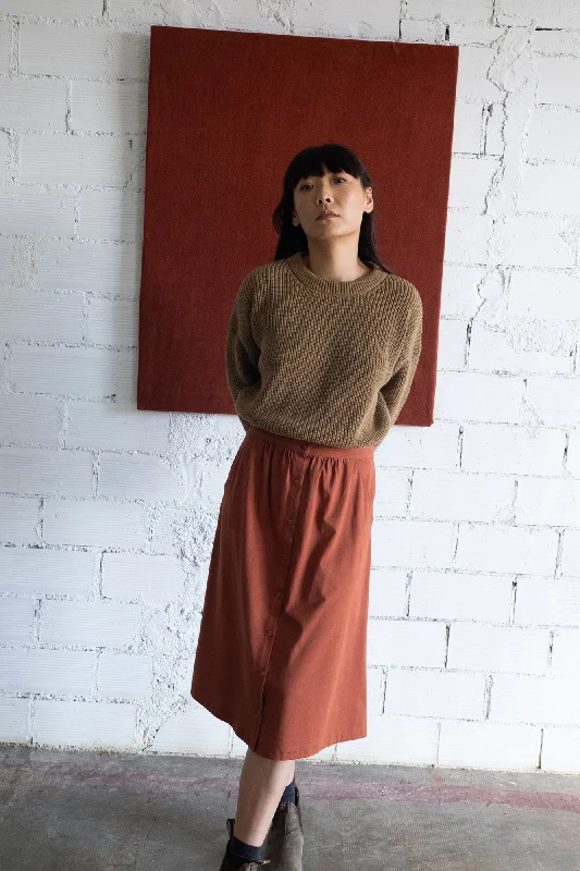 Galia midi skirt with pockets Mars red lace skirt intricate