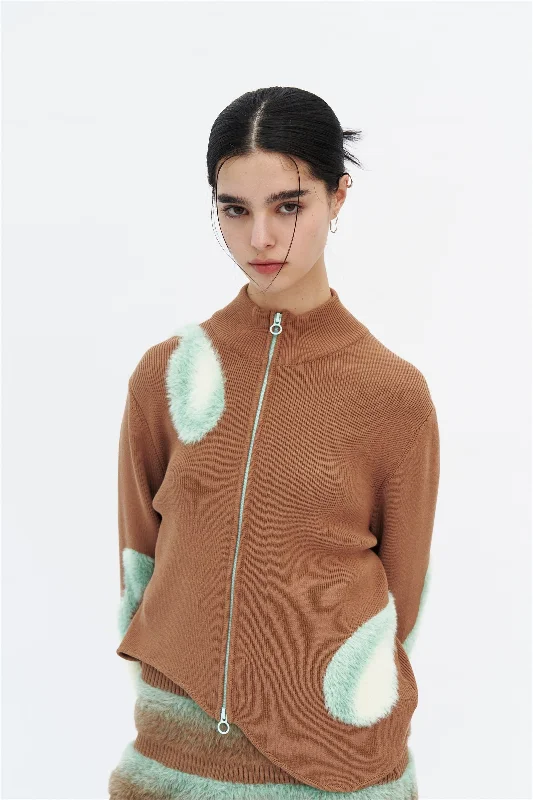 BLENNY MIXED MEDIA JACKET WITH WAVY HEM Insulated Jacket Fitted Jacket Loose Jacket