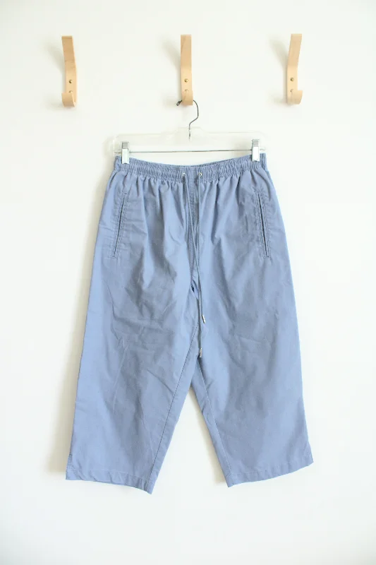 Hasting & Smith Dusty Blue Elastic Waist Capri Pants | S Formal Dress Pants