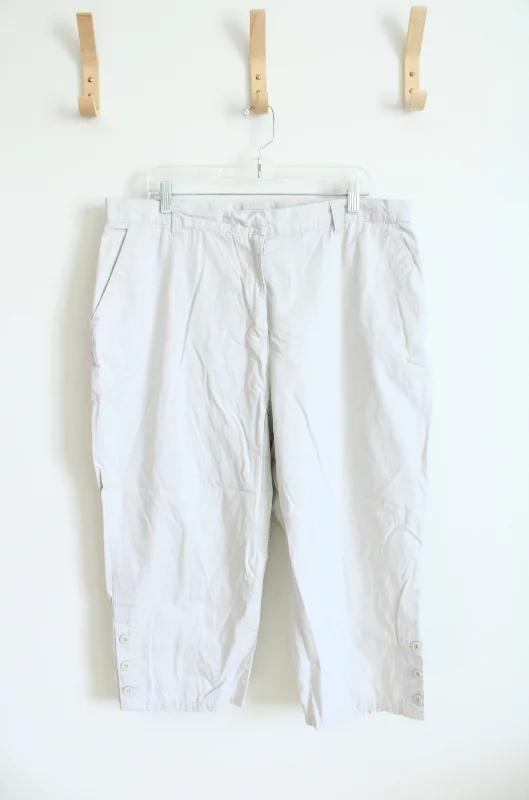 Bill Blass Tan Cotton Capri Pants | 18W Comfortable Denim Pants