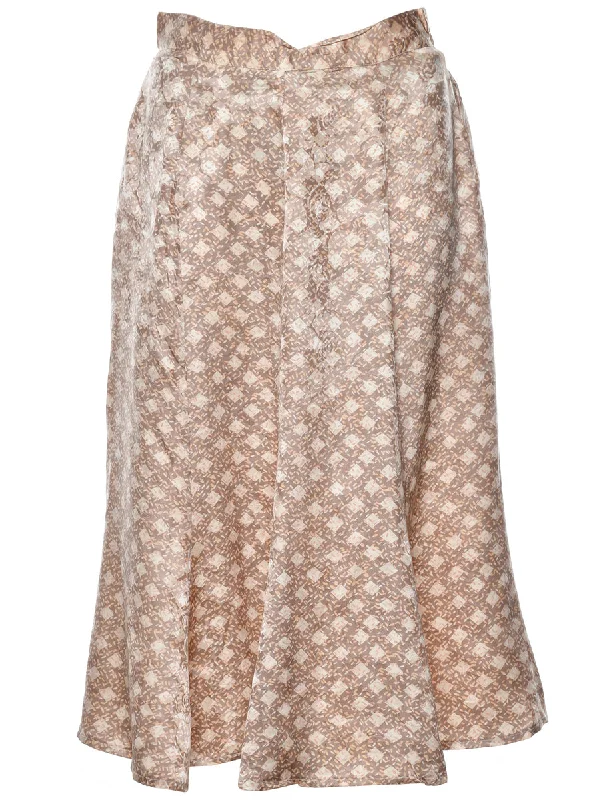 Silk Flared Maxi Skirt - XS corduroy skirt textured