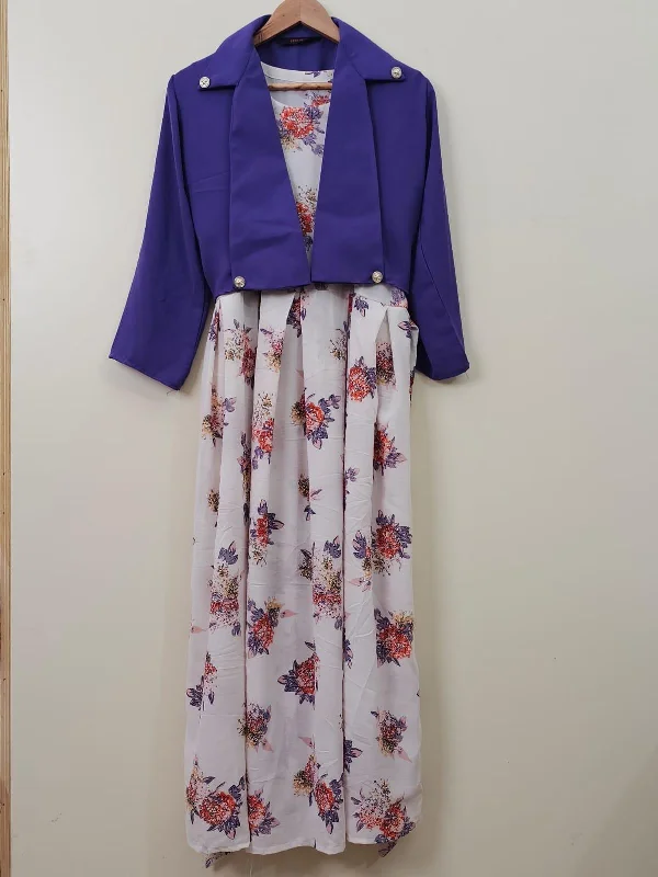 Floral Maxi with Jacket Snapped Jacket Toggled Jacket Drawstring Jacket