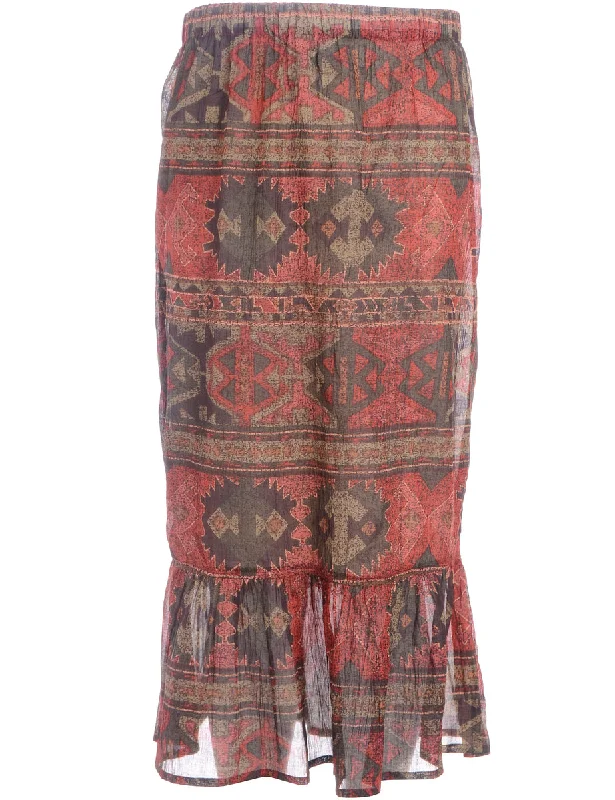 Reworked Gathered Hem Hippie Skirt leather skirt refined