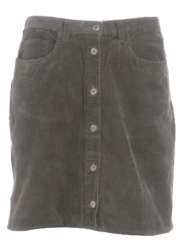 Reworked Shortened Corduroy Skirt denim skirt fashionable