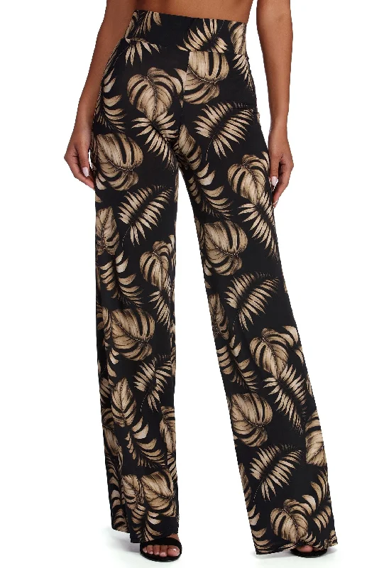 Island Vibes Wide Leg Pants Relaxed Linen Pants