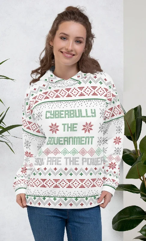 Cyberbully the Government Holiday Sweater Unisex Hoodie Solid Color Striped Floral Print Cyberbully the Government Holiday Sweater Unisex Hoodie Solid Color Striped Floral Print