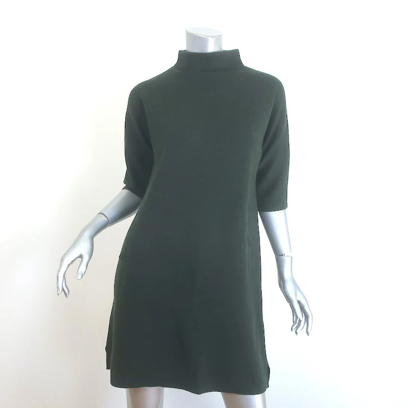 Ann Mashburn Rowan Funnel Neck Mini Sweater Dress Forest Green Size Extra Small Solid Print Embellished Ann Mashburn Rowan Funnel Neck Mini Sweater Dress Forest Green Size Extra Small Solid Print Embellished