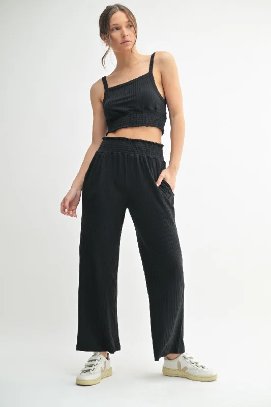 Mono b Ribbed Pants Relaxed Fit Trousers