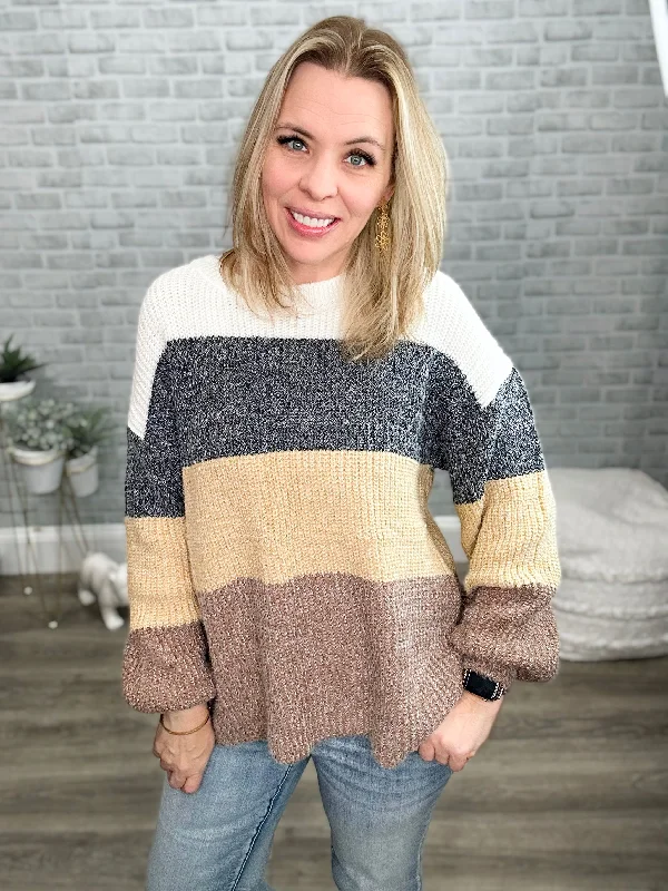 Wide Striped Cozy Knit Sweaters Nylon Fabric Polyester Fabric Spandex Fabric