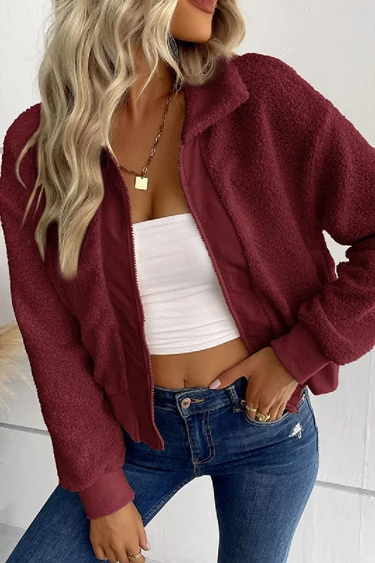 PLUSH WINTER WARM ZIP UP JACKET Jersey Jacket Tulle Jacket Batik Jacket