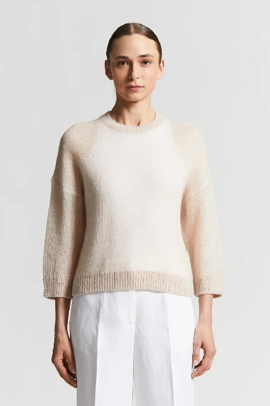 Virgin wool and alpaca tricot sweater Graphic Sweater Embroidered Appliqued
