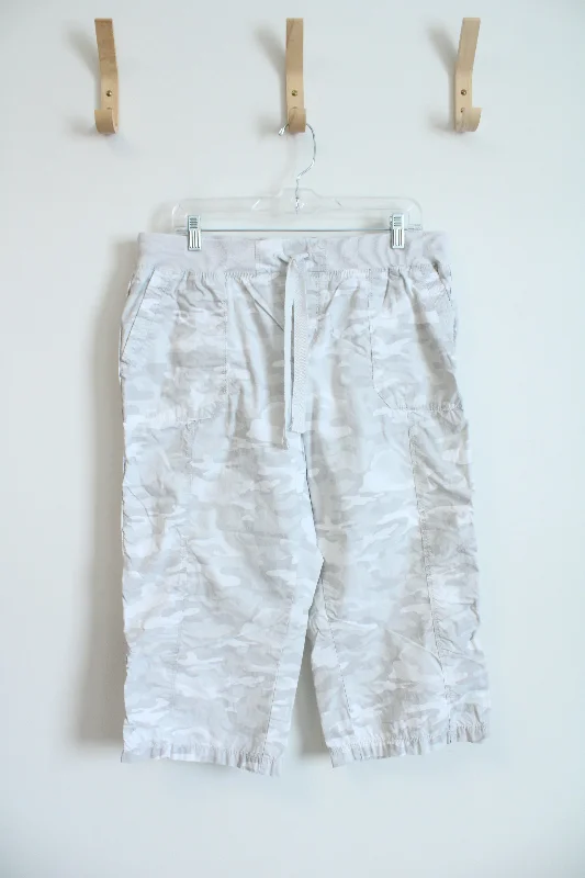 Calvin Klein Performance Gray & White Camo Capri Pants | L Chic Black Leggings