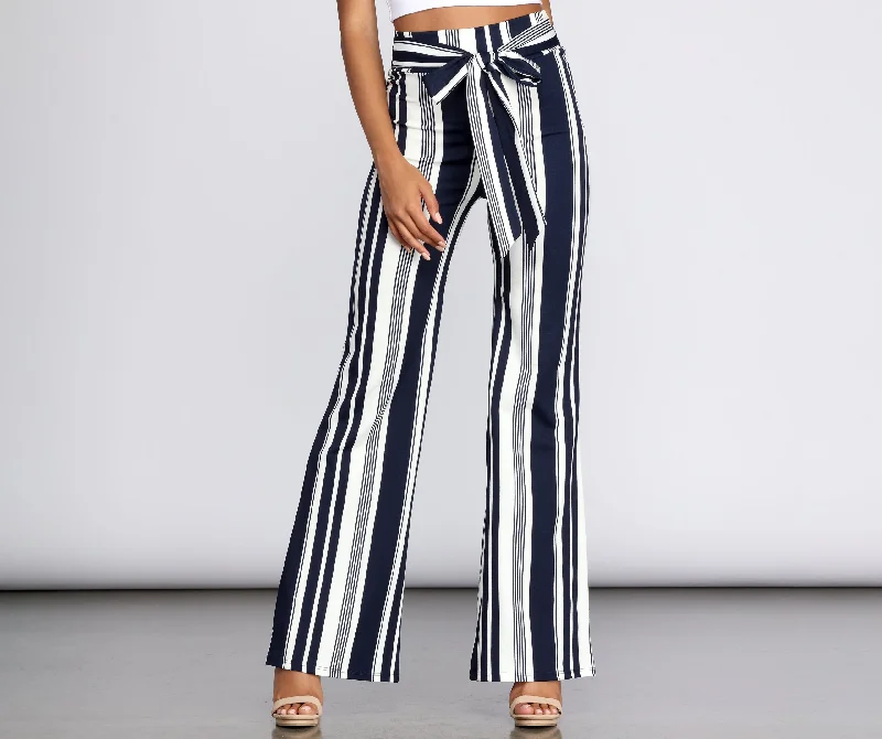 Sassy Striped Pants Trendy Palazzo Pants