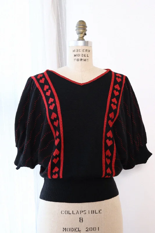 Hearts For All Sweater M/L Zippered Front Buttoned Front Snap Front