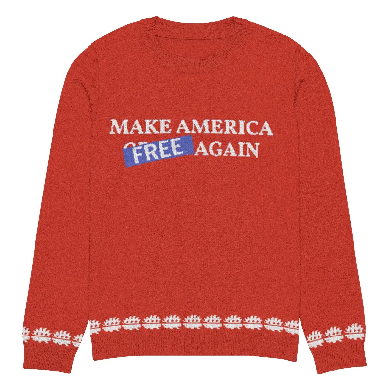 Make America Free Again Knitted crew neck Ugly Christmas sweater Fleece Fabric Down Fabric Feather Fabric Make America Free Again Knitted crew neck Ugly Christmas sweater Fleece Fabric Down Fabric Feather Fabric
