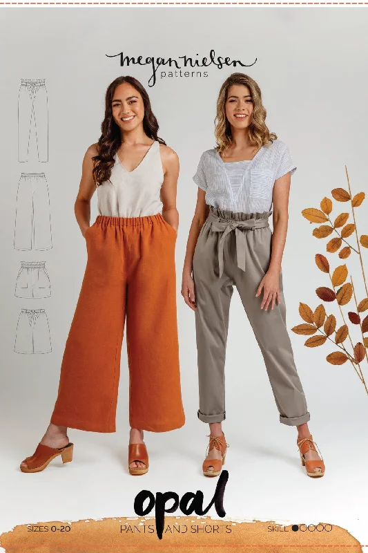 Opal pants & shorts  SEWING PATTERN by Megan Nielsen Stylish Elastic Waist Pants