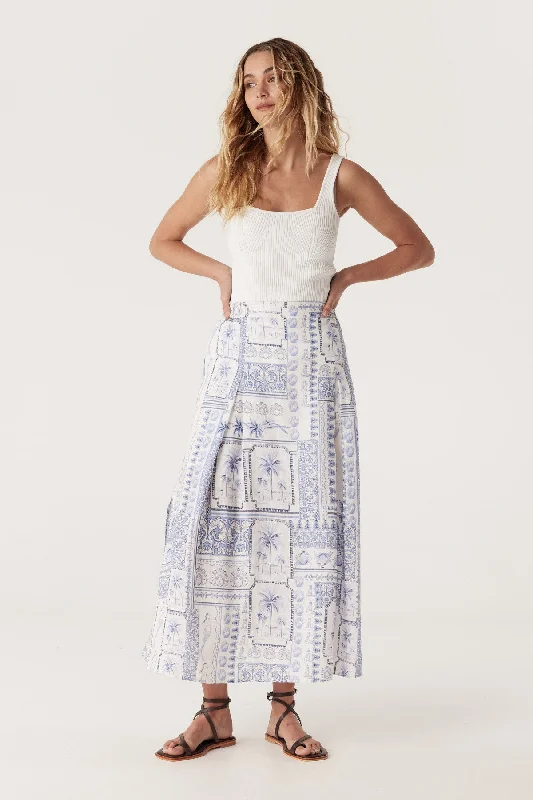 Seychelles Linen Skirt - Mermaid Print wool skirt thick